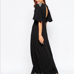 ASOS Maxi black flutter sleeve dress